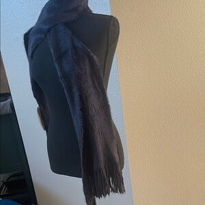 Elegant Black Fur Scarf